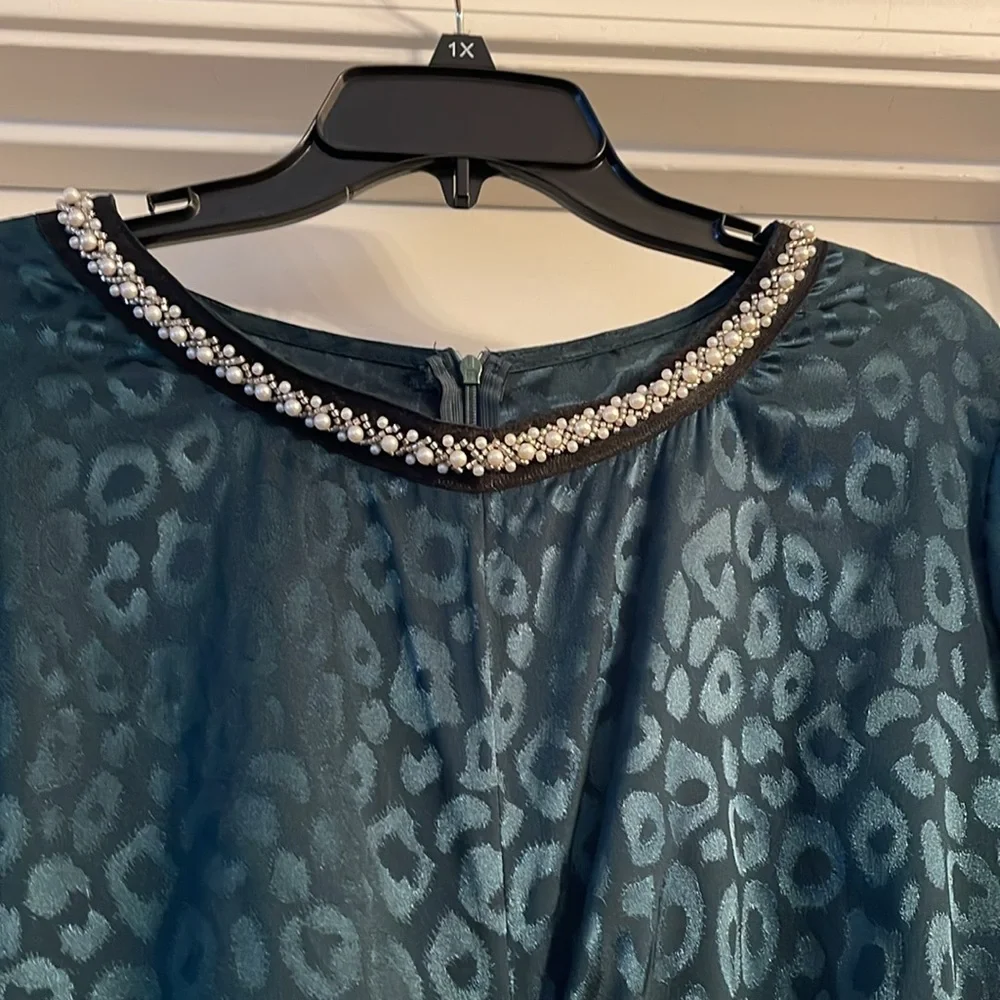 SHEIN dark teal/greenish  Long Sleeve Dress, size 3X - Picture 10 of 14